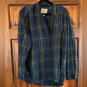 Vintage St John’s Bay Flannel in Blue and Yellow